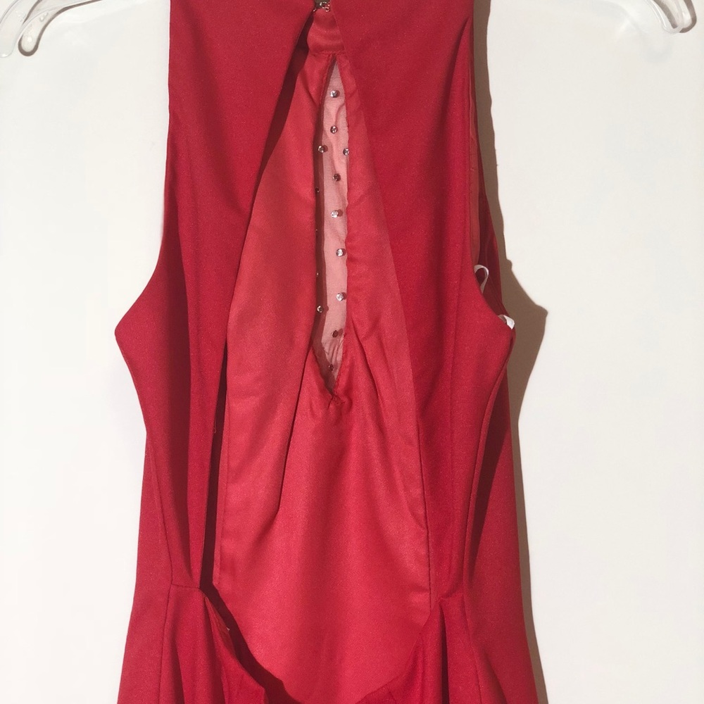 Red Backless Prom Dress - Picture 4 of 4